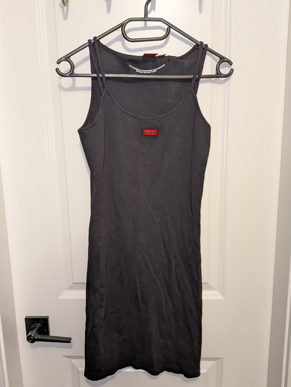 Tank Slip Dress with Red Logo Patch